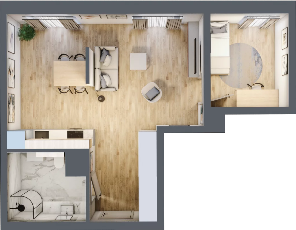 2 pokoje, mieszkanie 46,94 m², piętro 2, oferta nr 15, Lipowa 45, Łódź, Polesie, ul. Lipowa 45