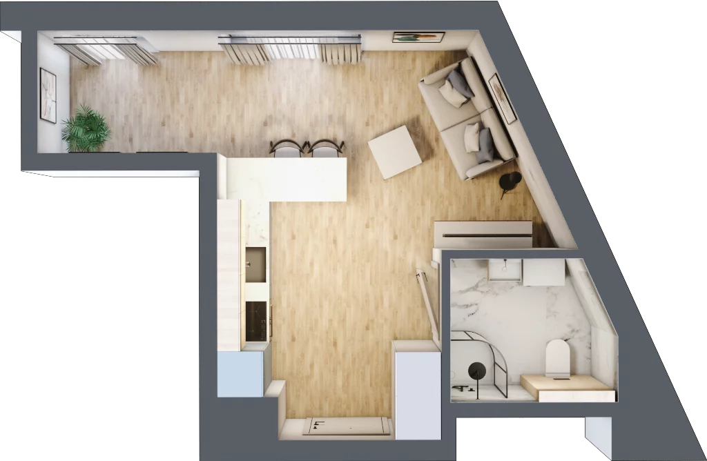 1 pokój, mieszkanie 26,74 m², piętro 6, oferta nr 59, Lipowa 45, Łódź, Polesie, ul. Lipowa 45