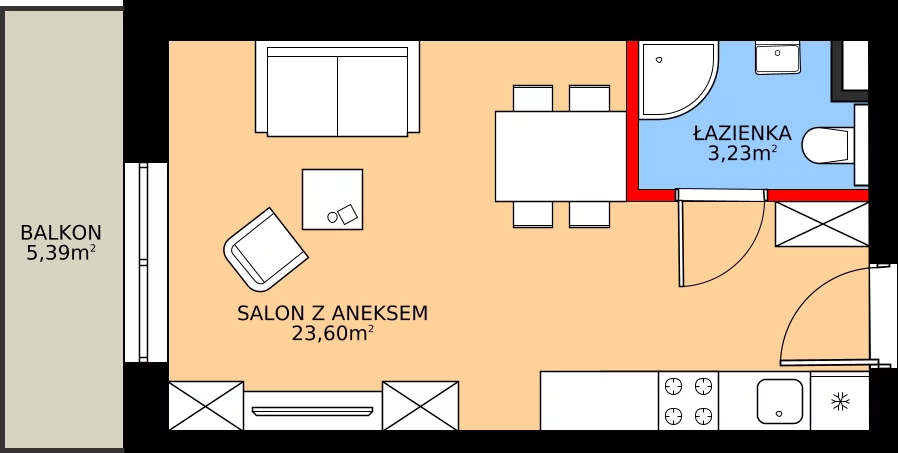 Zalety mieszkania 26.83 m², 8