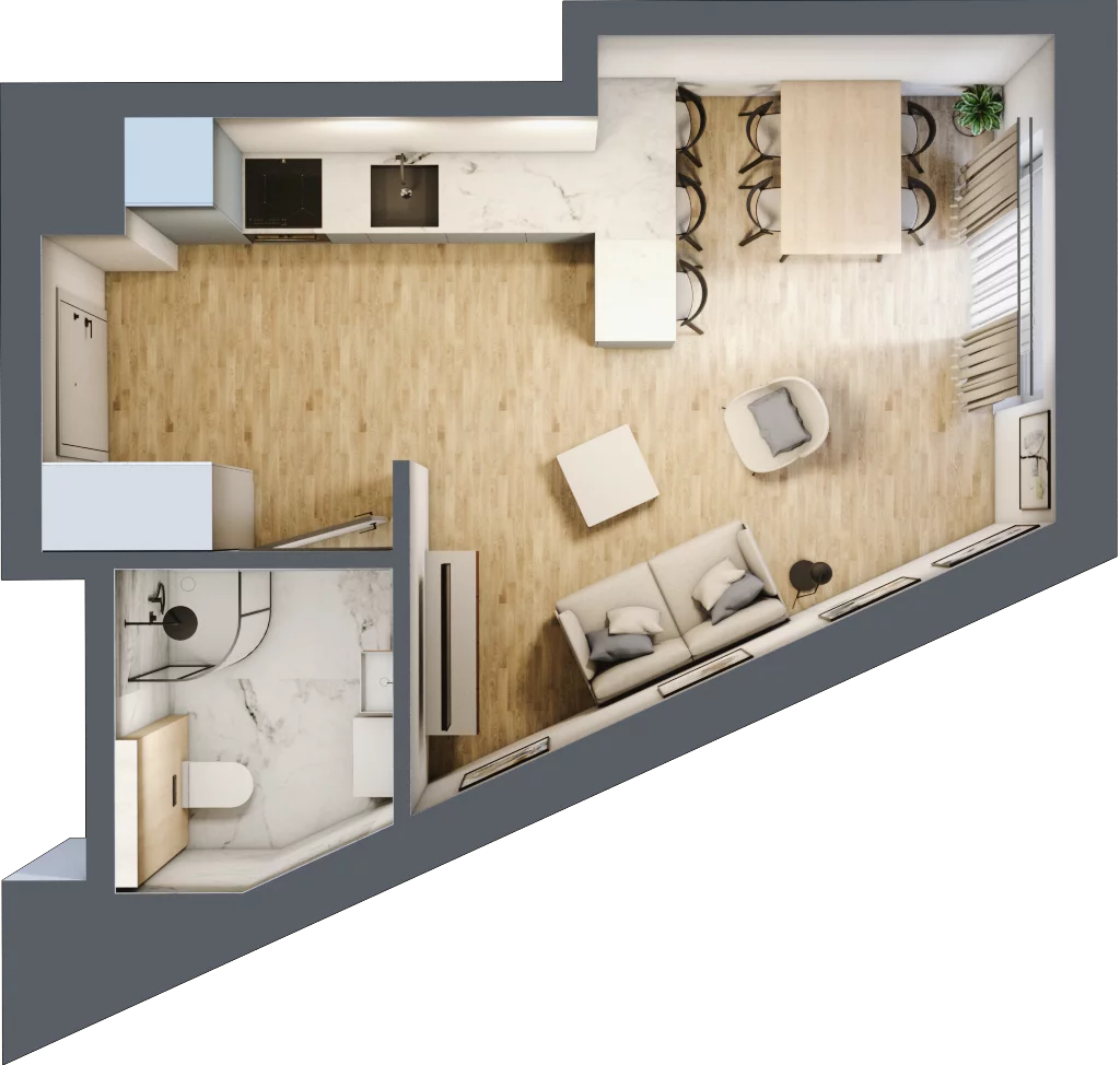 1 pokój, mieszkanie 29,15 m², piętro 1, oferta nr 14, Lipowa 45, Łódź, Polesie, ul. Lipowa 45