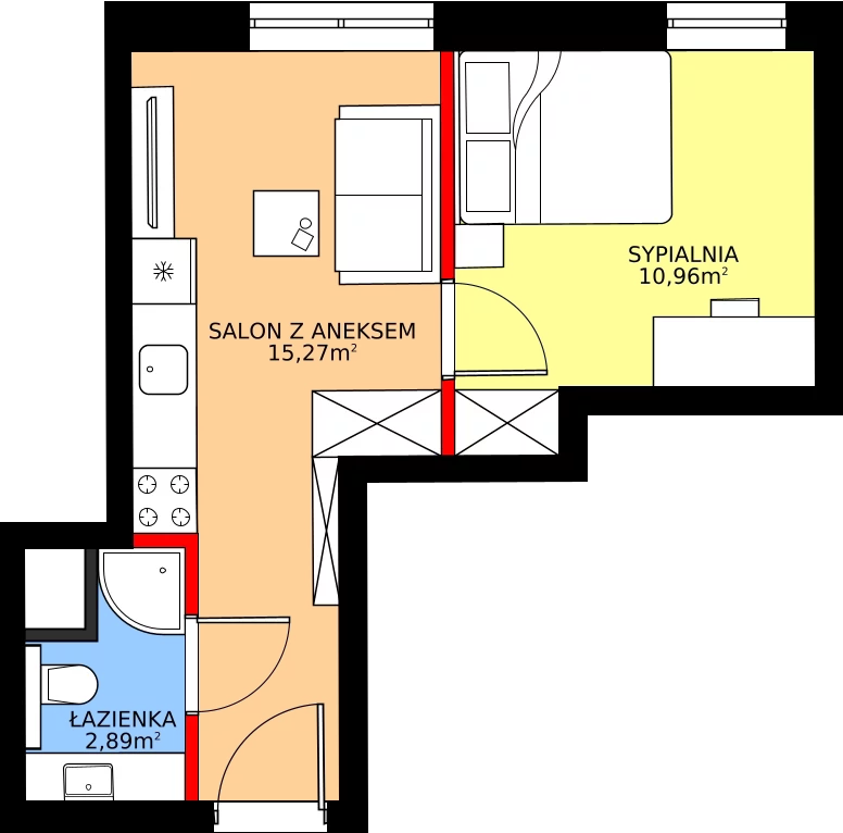 Zalety mieszkania 29.12 m², 5