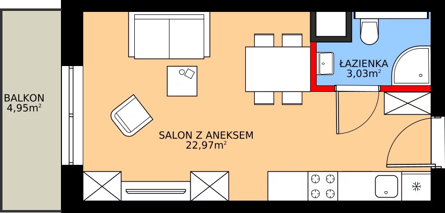 Zalety mieszkania 26 m², 9