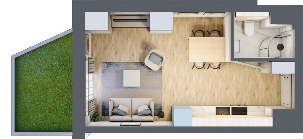 1 pokój, mieszkanie 25,72 m², parter, oferta nr 3, Lipowa 45, Łódź, Polesie, ul. Lipowa 45