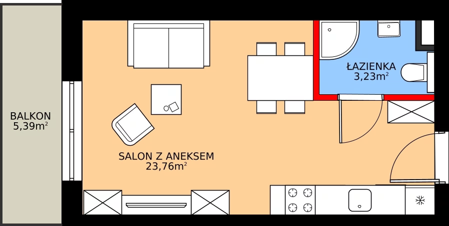 Zalety mieszkania 26.99 m², 35