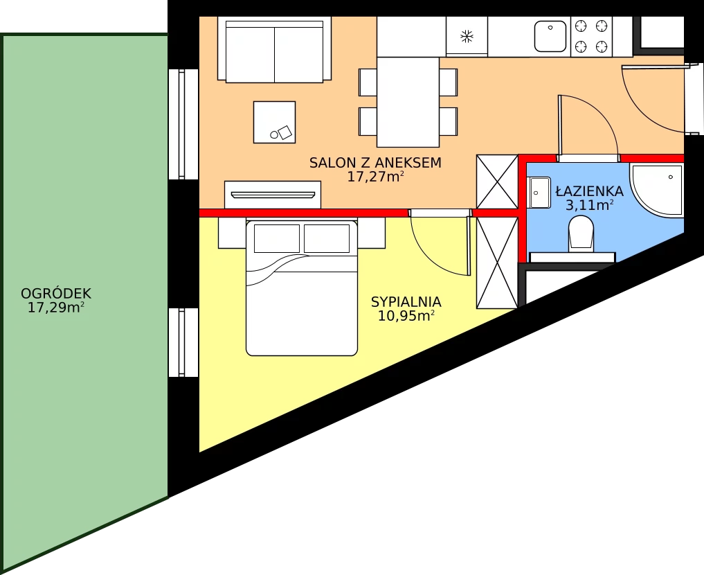 Zalety mieszkania 31.33 m², 4