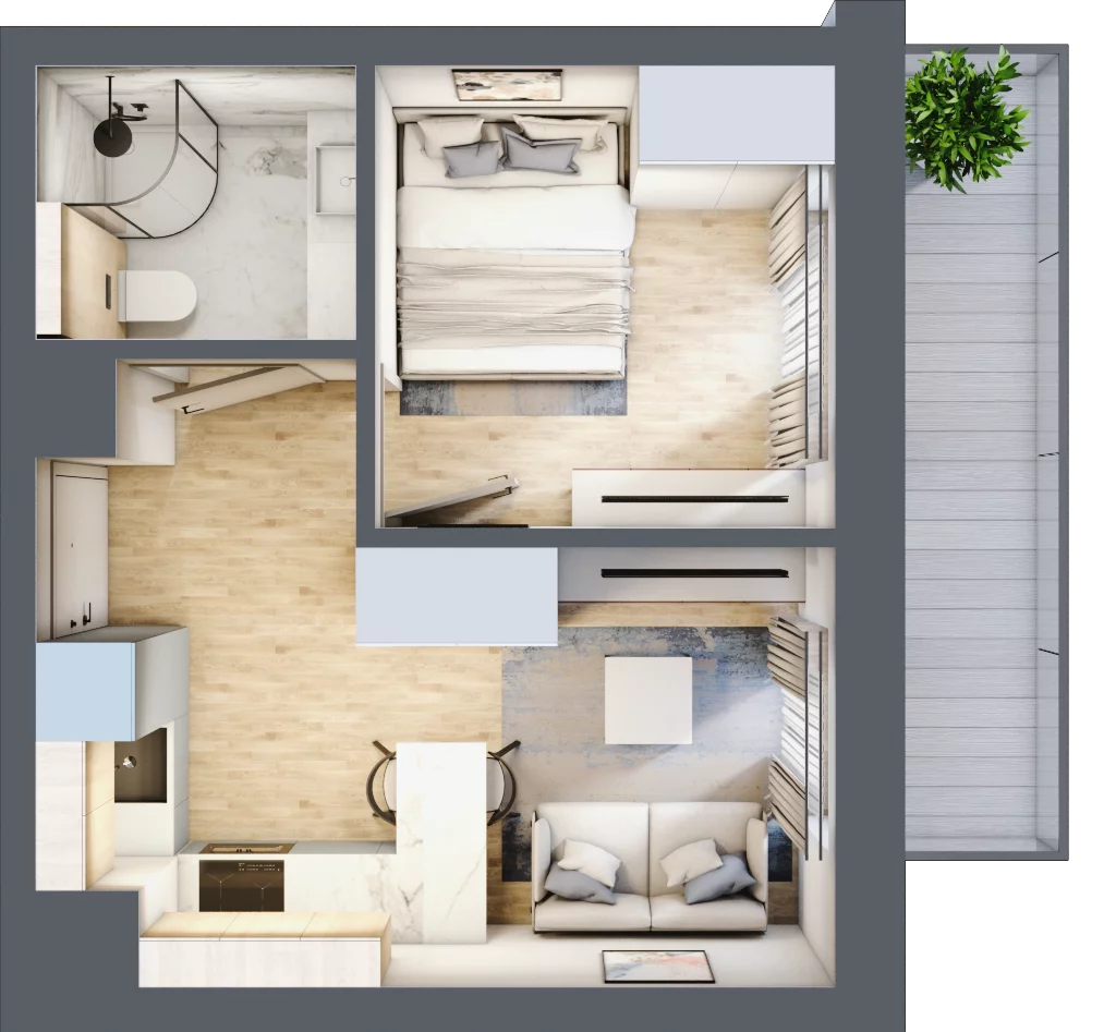 2 pokoje, mieszkanie 25,78 m², piętro 3, oferta nr 76, Lipowa 45, Łódź, Polesie, ul. Lipowa 45