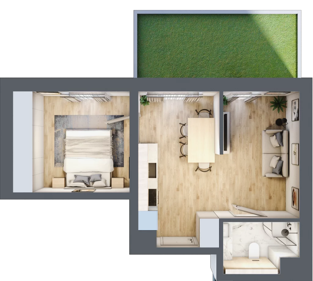2 pokoje, mieszkanie 36,72 m², parter, oferta nr 63, Lipowa 45, Łódź, Polesie, ul. Lipowa 45