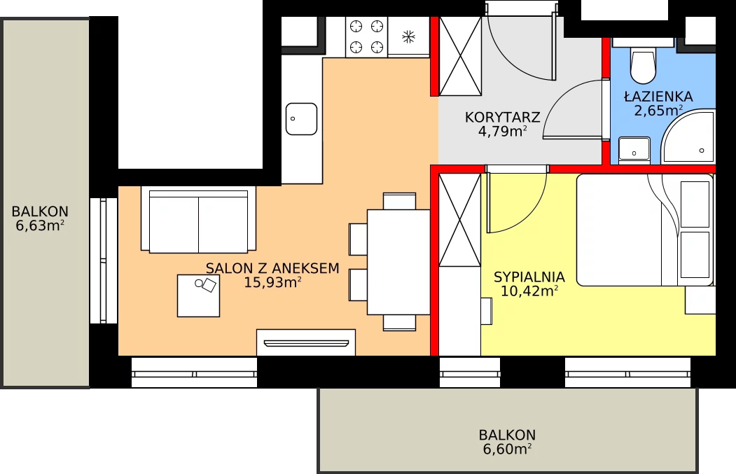 Zalety mieszkania 33.79 m², 73