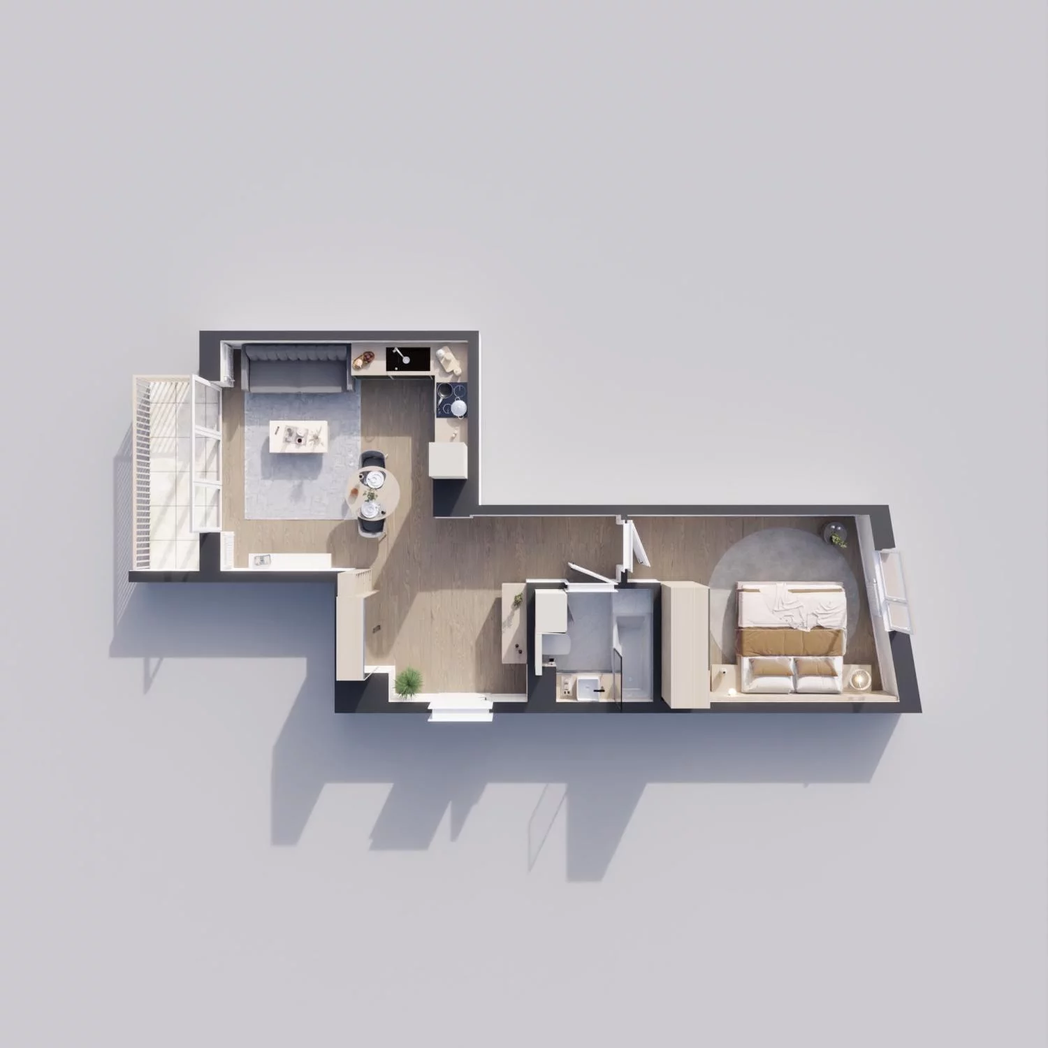 2 pokoje, mieszkanie 46,45 m², piętro 2, oferta nr 27C, Strzelców 28, Kraków, Prądnik Czerwony, ul. Strzelców 28