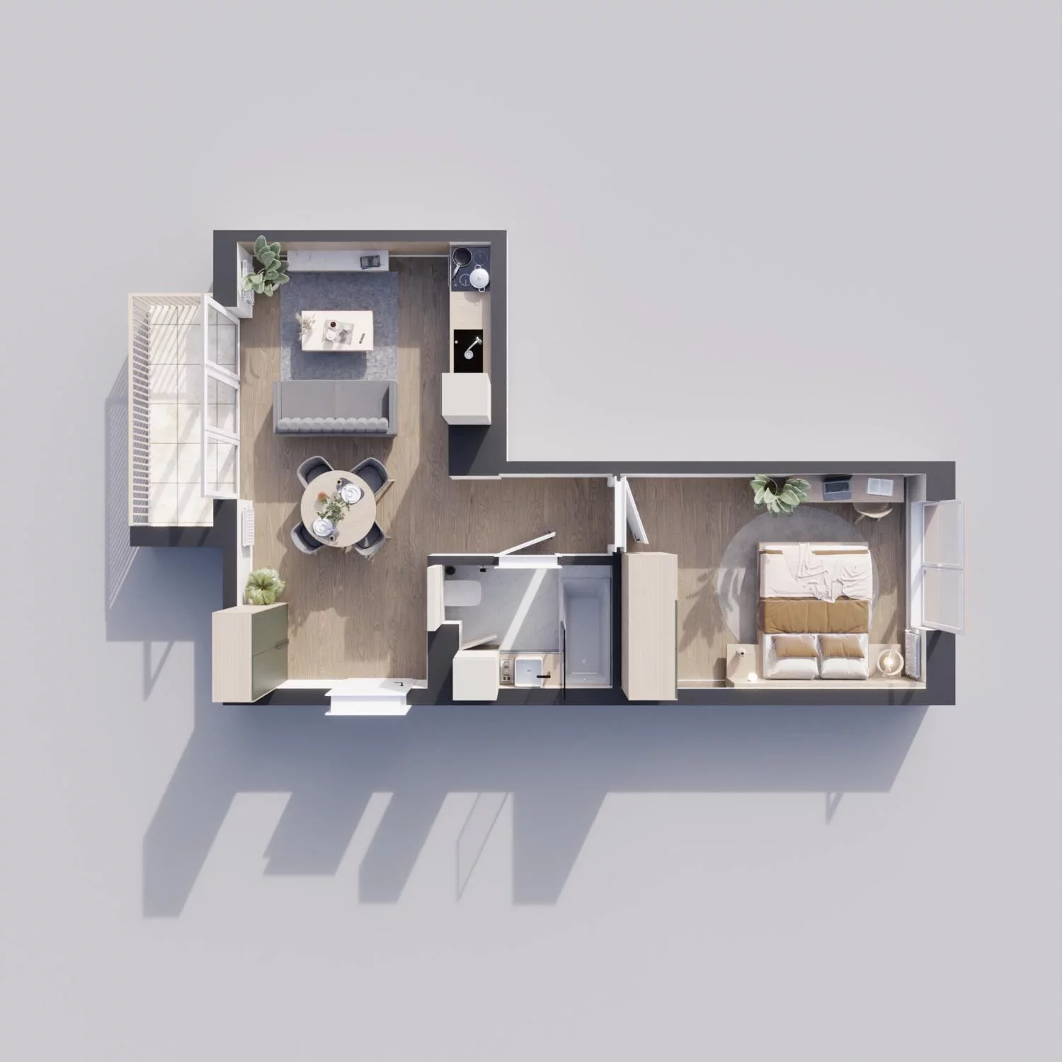 2 pokoje, mieszkanie 41,58 m², piętro 2, oferta nr 42B, Strzelców 28, Kraków, Prądnik Czerwony, ul. Strzelców 28