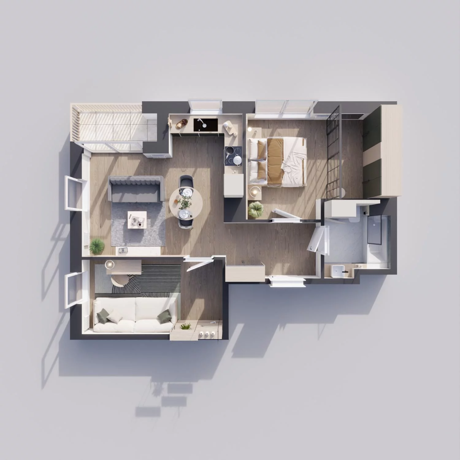 2 pokoje, mieszkanie 54,93 m², piętro 3, oferta nr 46B, Strzelców 28, Kraków, Prądnik Czerwony, ul. Strzelców 28
