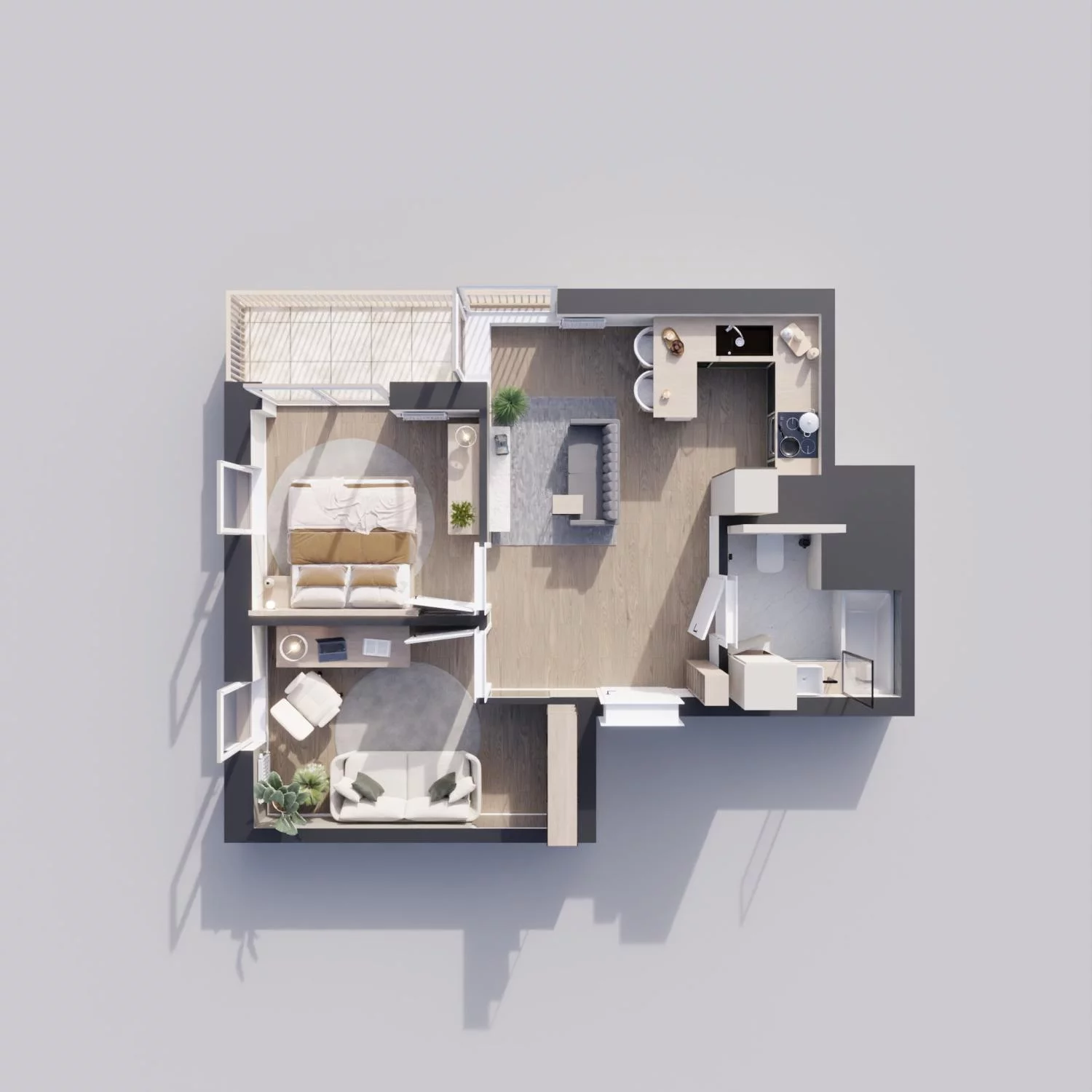 3 pokoje, mieszkanie 46,13 m², piętro 5, oferta nr 41C, Strzelców 28, Kraków, Prądnik Czerwony, ul. Strzelców 28