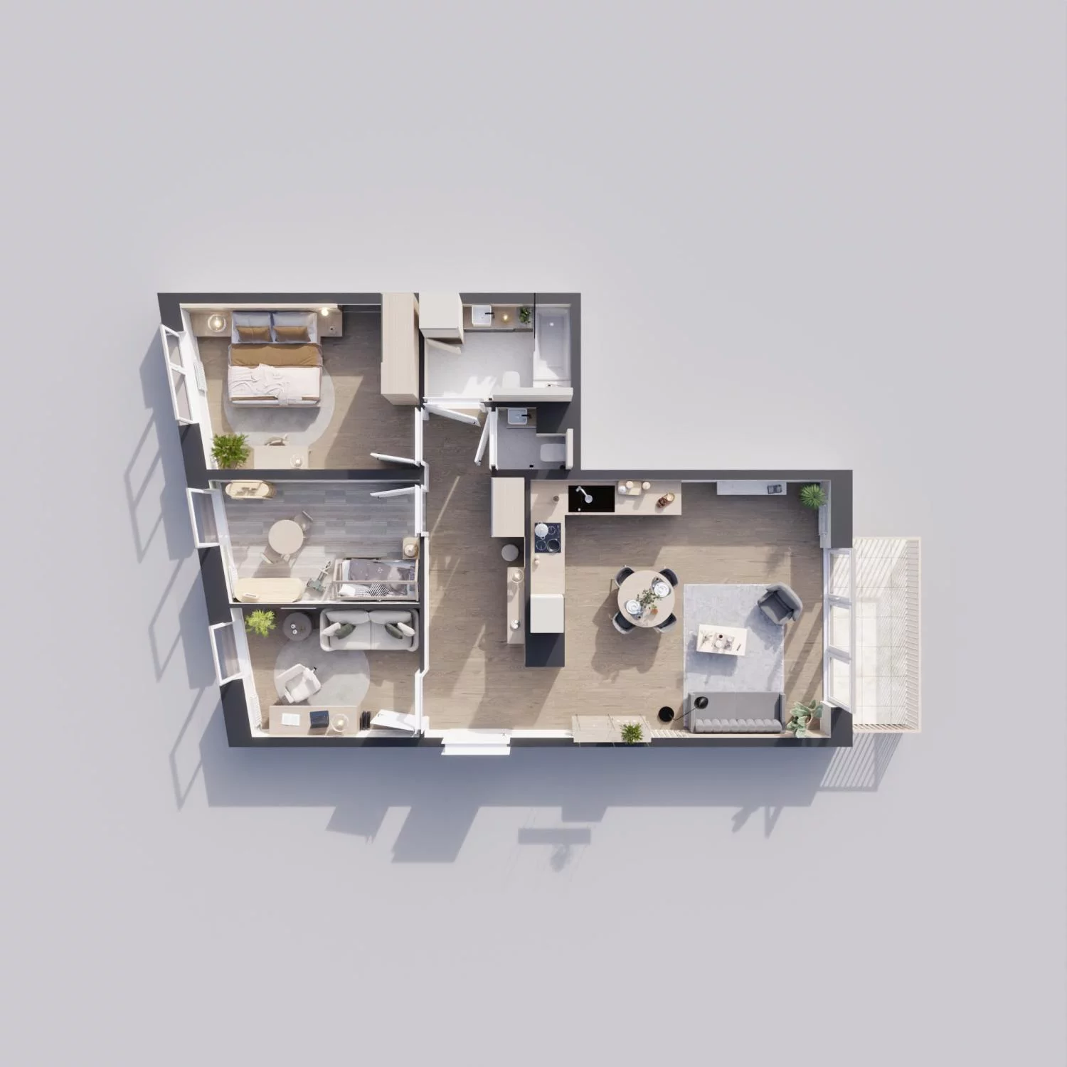 4 pokoje, mieszkanie 66,76 m², piętro 2, oferta nr 4C, Strzelców 28, Kraków, Prądnik Czerwony, ul. Strzelców 28