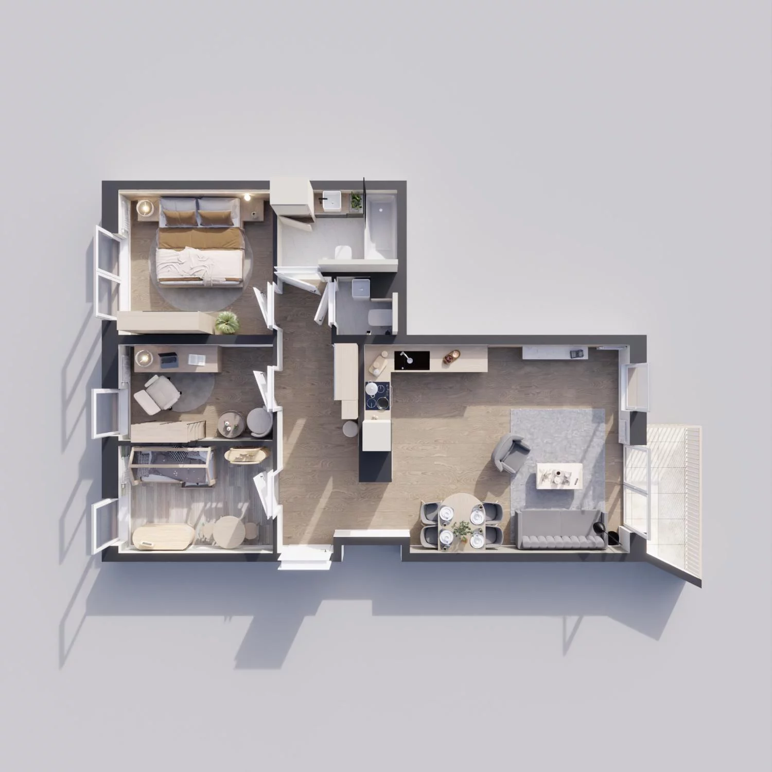 4 pokoje, mieszkanie 67,46 m², piętro 3, oferta nr 13B, Strzelców 28, Kraków, Prądnik Czerwony, ul. Strzelców 28