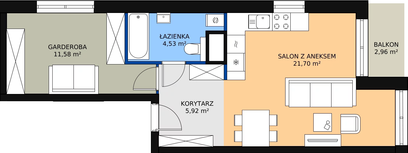 4 pokoje, mieszkanie 67,46 m², piętro 3, oferta nr 13B, Strzelców 28, Kraków, Prądnik Czerwony, ul. Strzelców 28