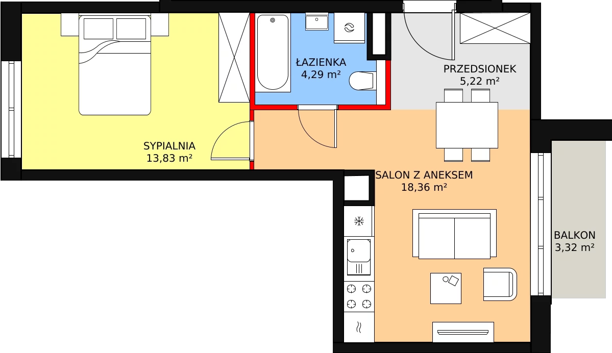 Mieszkanie 41,70 m², piętro 3, oferta nr B35, Strzelców 28, Kraków, Prądnik Czerwony, ul. Strzelców 28