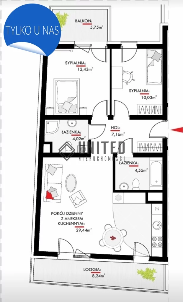 3 pokoje, apartament 67,63 m², piętro 3, oferta nr , 17196/10630/OMS, Wrocław, Szczepin, gen. Władysława Sikorskiego