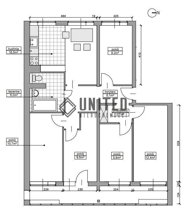 5 pokoi, apartament 83,00 m², piętro 9, oferta nr , 16987/10630/OMS, Wrocław, Gądów-Popowice Południowe, Popowice, Bystrzycka