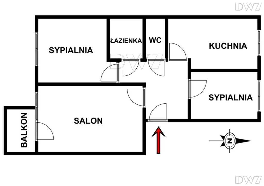 Mieszkanie trzypokojowe 49,60 m², Kraków, Dębniki, Słomiana, Sprzedaż