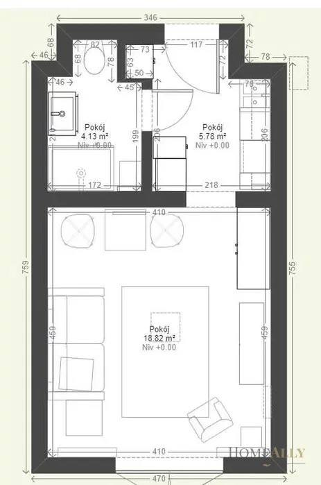 Mieszkanie na sprzedaż, 28,70 m², 1 pokój, 1 piętro, oferta nr 671180