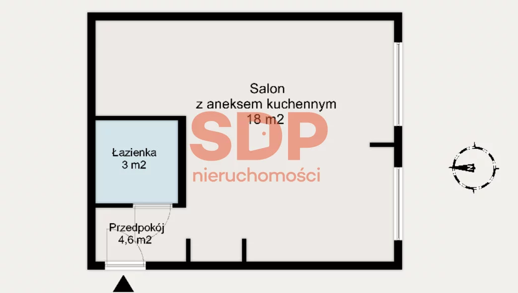 Apartament na sprzedaż, 25,60 m², 1 pokój, piętro 5, oferta nr SDP528151