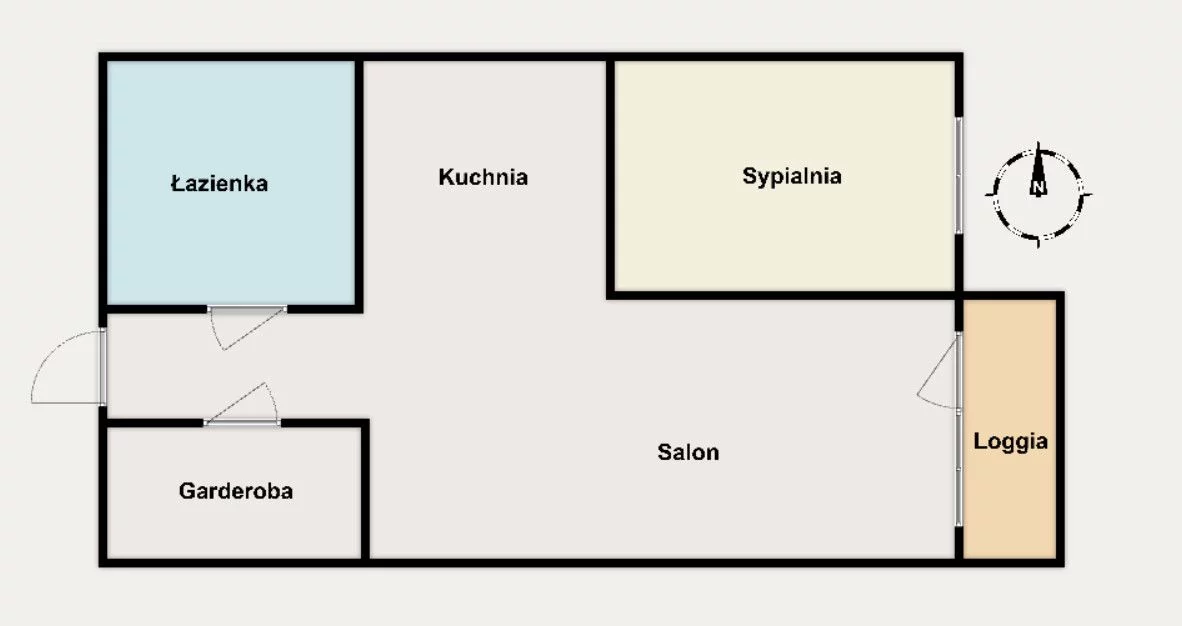 Mieszkanie dwupokojowe 36,70 m², Warszawa, Mokotów, Czerniakowska, Sprzedaż