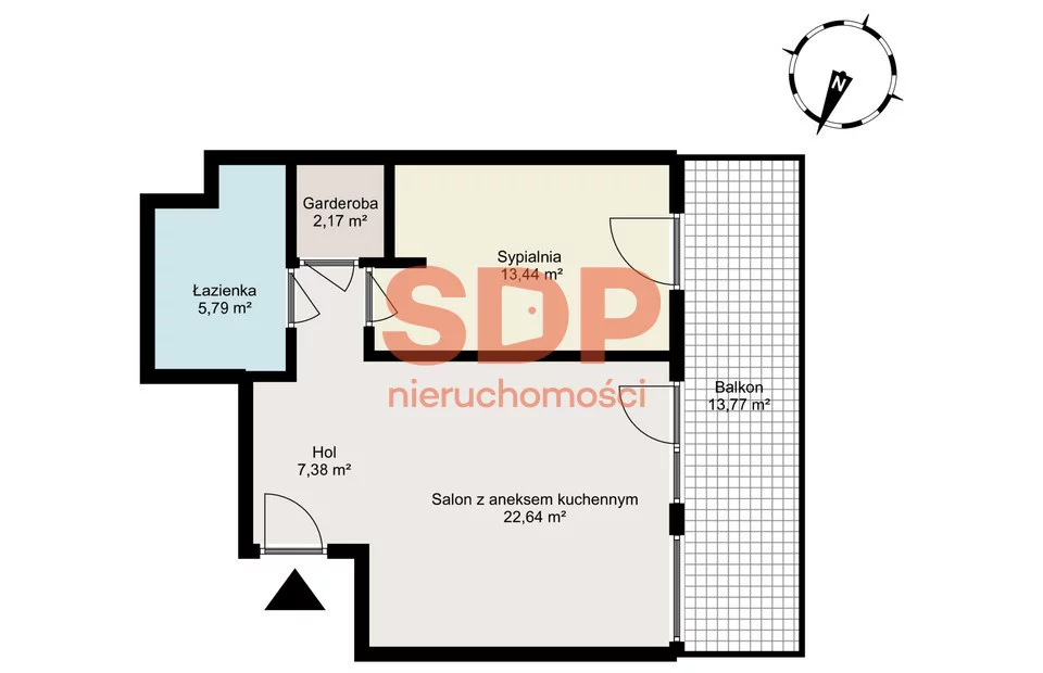 Mieszkanie na sprzedaż, 51,56 m², 2 pokoje, 3 piętro, oferta nr SDP207711