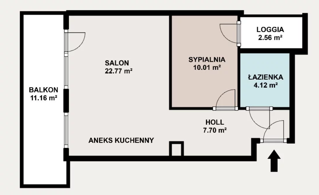 Mieszkanie dwupokojowe 44,60 m², Warszawa, Bielany, Gen. Klemensa Stanisława Rudnickiego, Sprzedaż