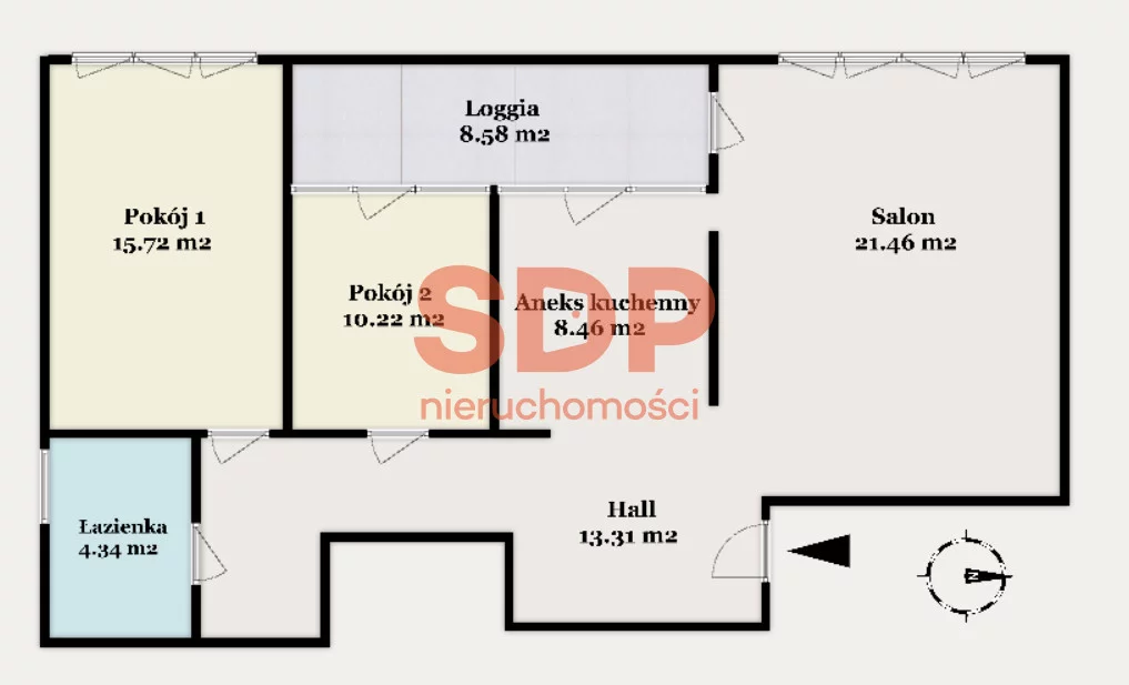 Apartament na sprzedaż, 76,11 m², 3 pokoje, piętro 6, oferta nr SDP167235