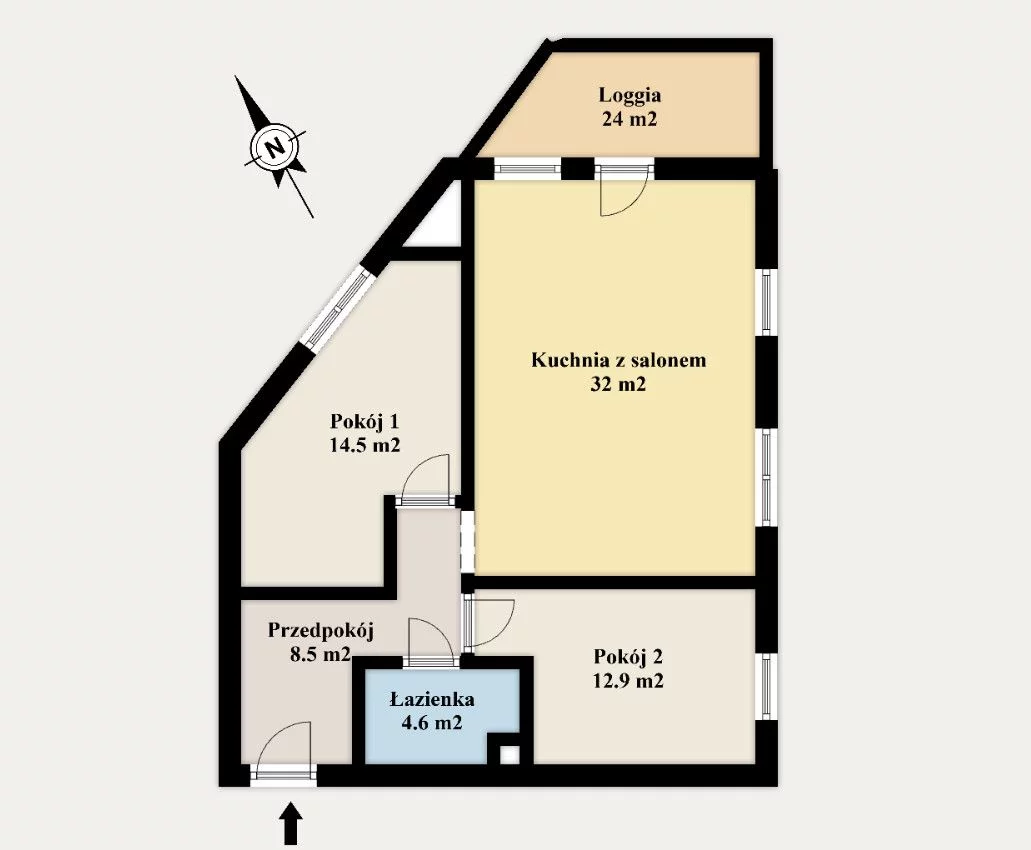 Mieszkanie trzypokojowe 72,43 m², Warszawa, Wola, Kolejowa, Sprzedaż