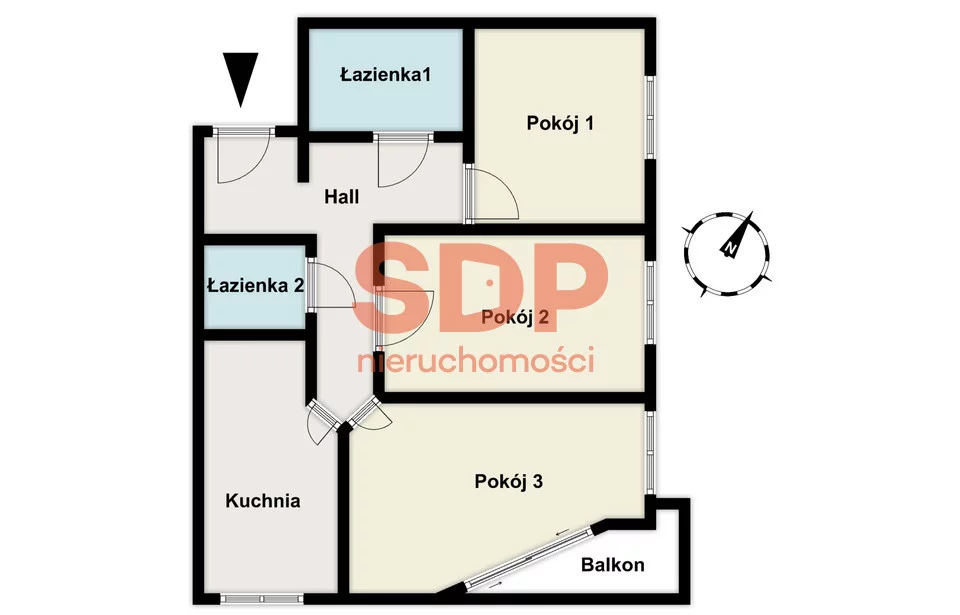 Apartament na sprzedaż, 69,70 m², 3 pokoje, piętro 1, oferta nr SDP695795