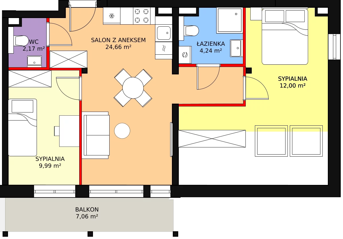 Apartament 53,25 m², piętro 2, oferta nr 1.3.3, Szklarska Village, Szklarska Poręba, ul. Muzealna