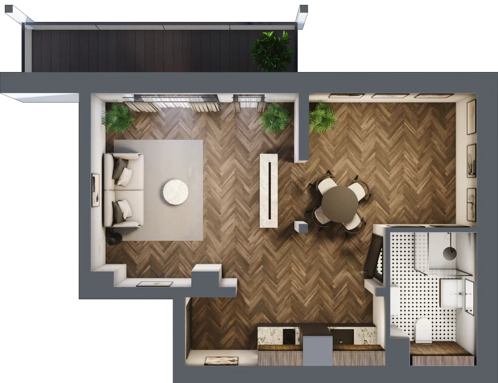 1 pokój, lokal inwestycyjny 31,10 m², piętro 2, oferta nr 1.3.4, Szklarska Village, Szklarska Poręba, ul. Muzealna