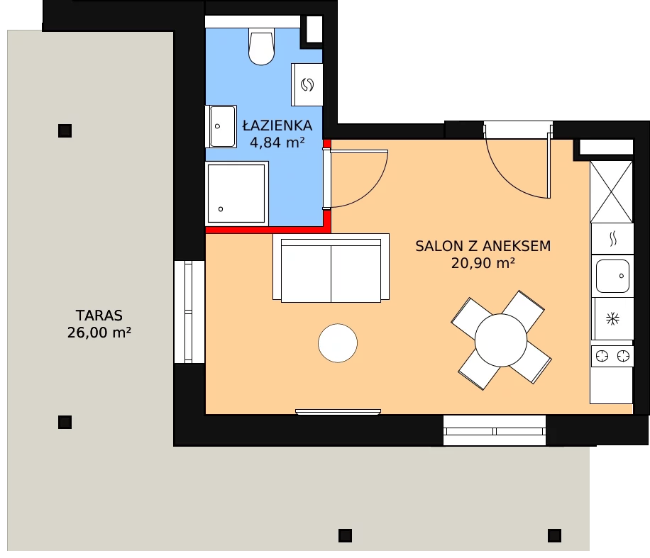 Apartament 25,74 m², parter, oferta nr 2.1.6, Szklarska Village, Szklarska Poręba, ul. Muzealna