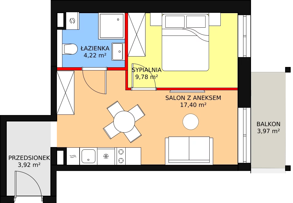 Apartament 35,32 m², piętro 1, oferta nr 2.2.5, Szklarska Village, Szklarska Poręba, ul. Muzealna