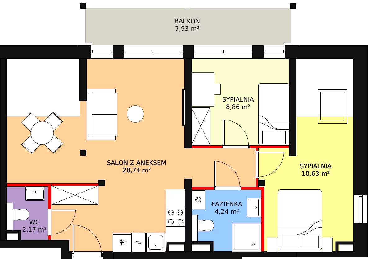 Apartament 54,79 m², piętro 2, oferta nr 2.3.2, Szklarska Village, Szklarska Poręba, ul. Muzealna