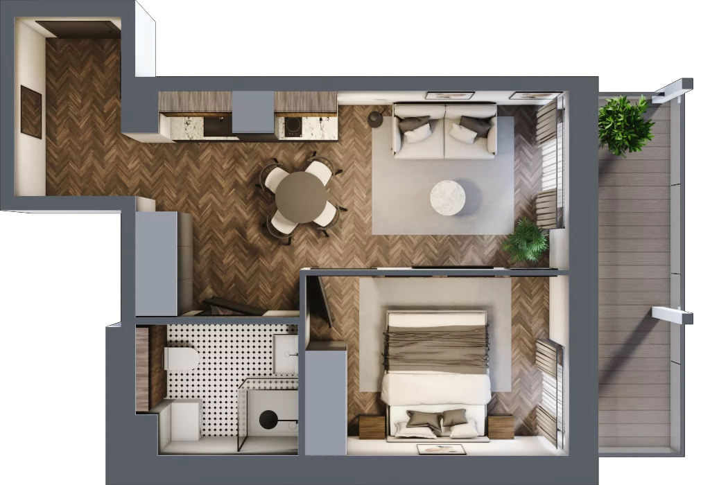 2 pokoje, lokal inwestycyjny 35,32 m², parter, oferta nr 2.1.2, Szklarska Village, Szklarska Poręba, ul. Muzealna