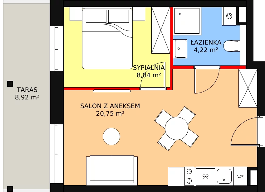 Apartament 33,81 m², parter, oferta nr 3.1.4, Szklarska Village, Szklarska Poręba, ul. Muzealna