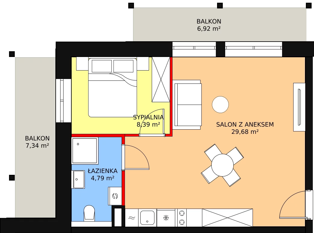 Apartament 42,86 m², piętro 1, oferta nr 4.2.1, Szklarska Village, Szklarska Poręba, ul. Muzealna