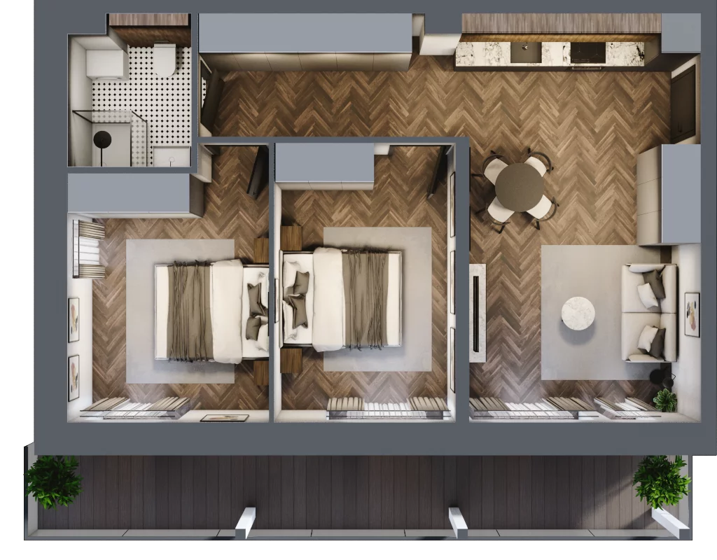 3 pokoje, mieszkanie 57,51 m², parter, oferta nr 5.1.3, Szklarska Village, Szklarska Poręba, ul. Muzealna