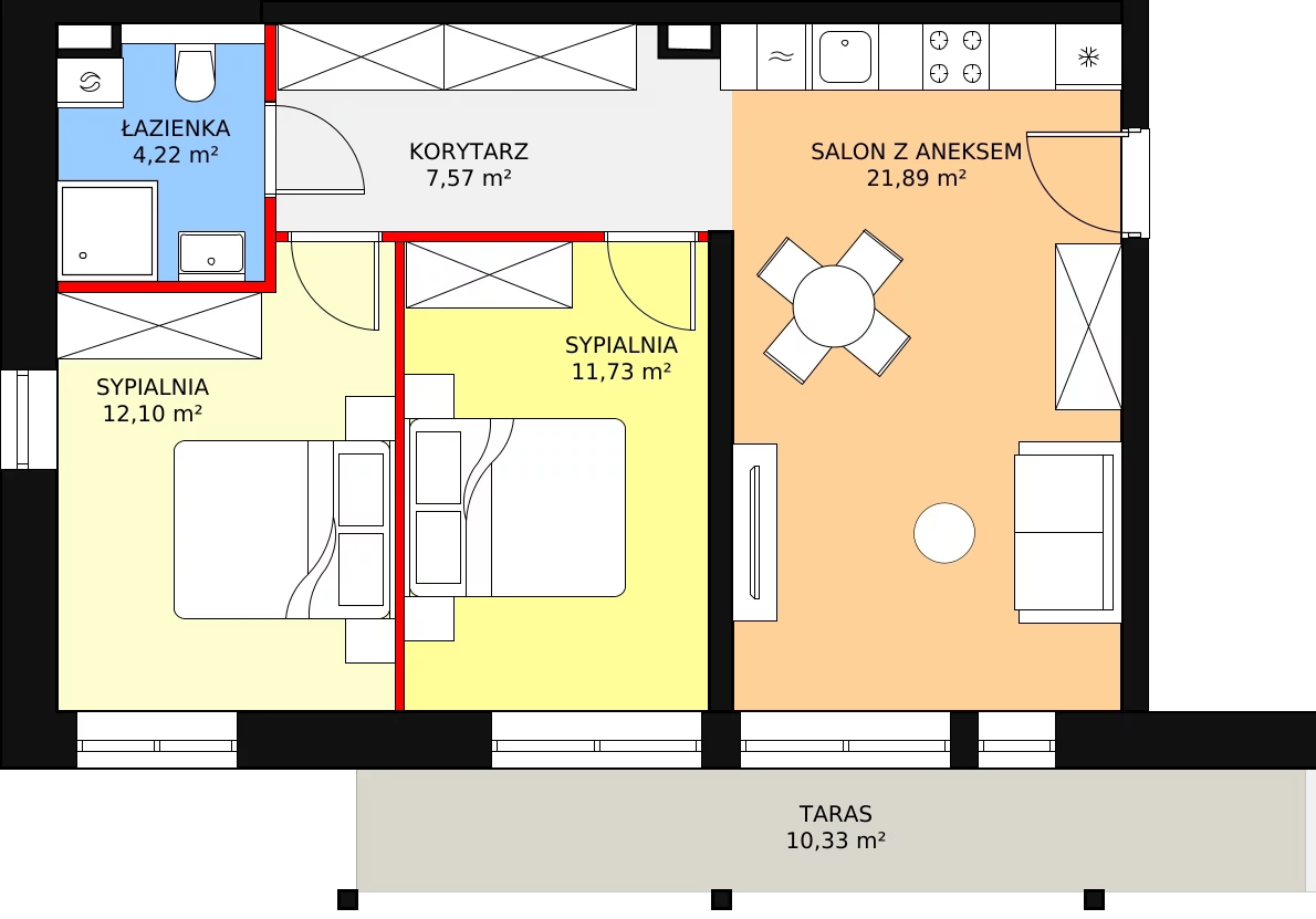 Apartament 57,51 m², piętro 1, oferta nr 5.2.3, Szklarska Village, Szklarska Poręba, ul. Muzealna