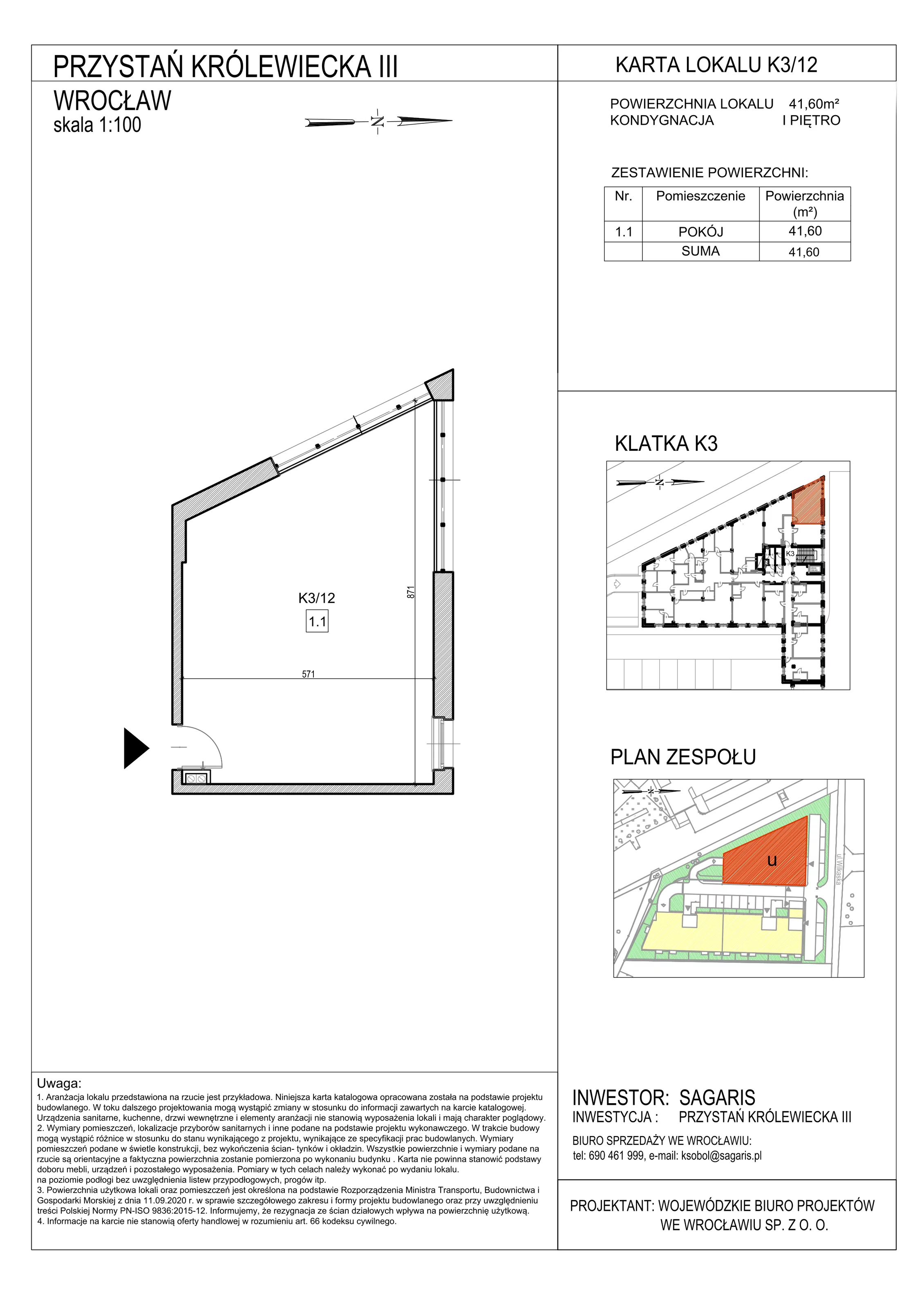 Lokal użytkowy 41,60 m², oferta nr K3/12, Przystań Królewiecka III - lokale usługowe, Wrocław, Maślice, Fabryczna, ul. Królewiecka