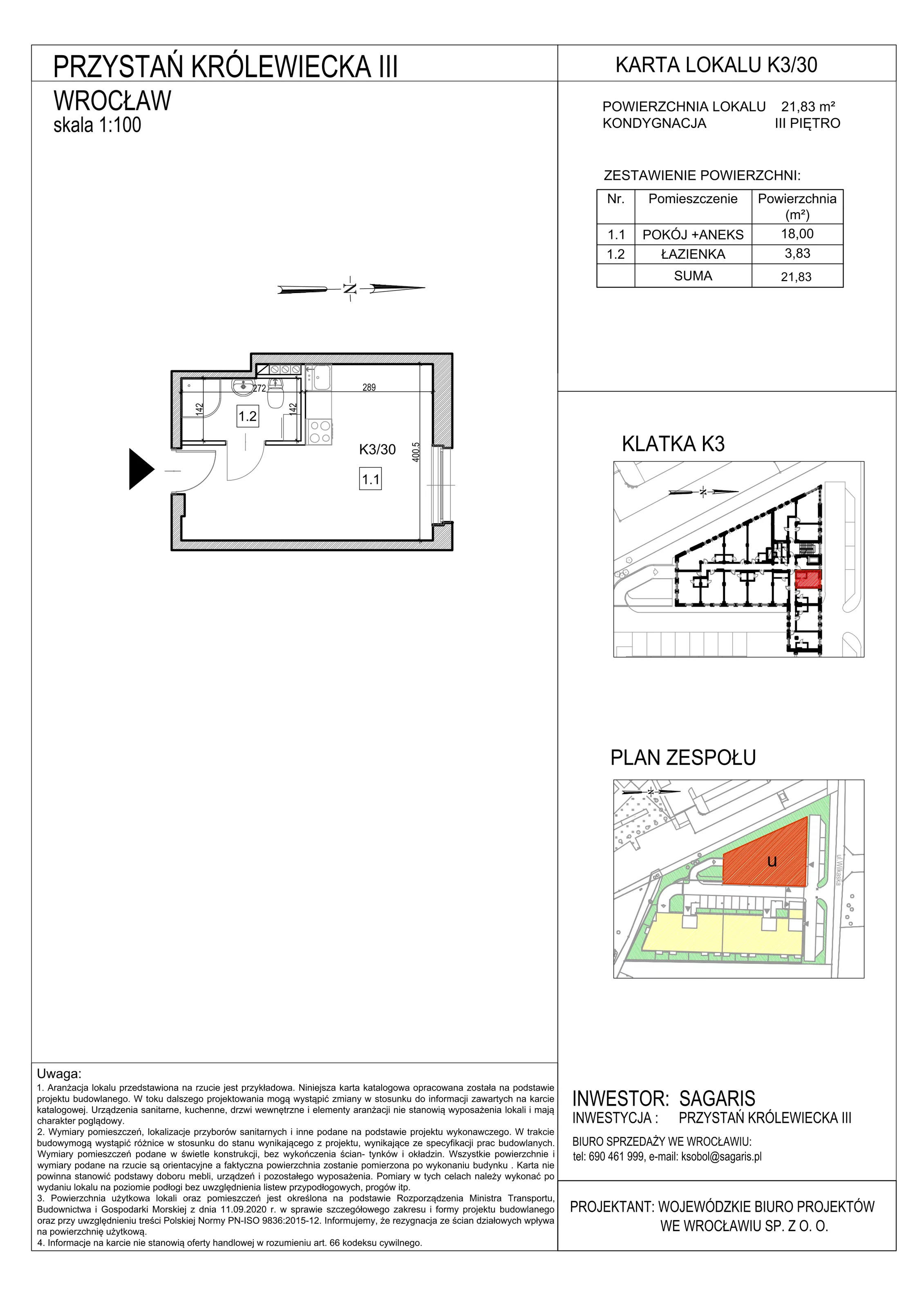 Lokal użytkowy 21,83 m², oferta nr K3/30, Przystań Królewiecka III - lokale usługowe, Wrocław, Maślice, Fabryczna, ul. Królewiecka