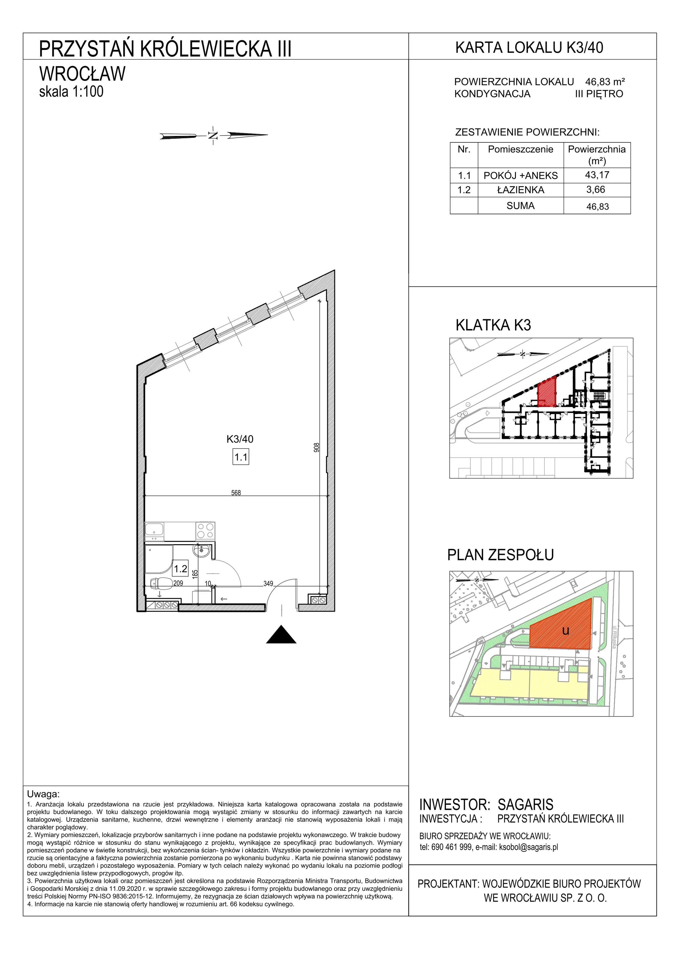 Lokal użytkowy 46,83 m², oferta nr K3/40, Przystań Królewiecka III - lokale usługowe, Wrocław, Maślice, Fabryczna, ul. Królewiecka