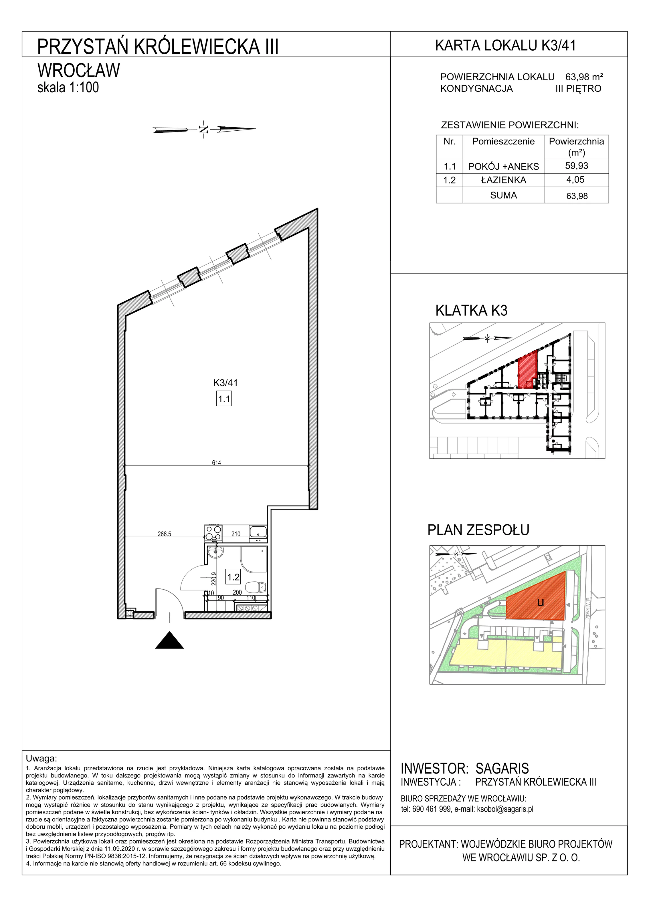 Lokal użytkowy 63,98 m², oferta nr K3/41, Królewiecka Centrum - lokale usługowe, Wrocław, Maślice, Fabryczna, ul. Wilkaska 11