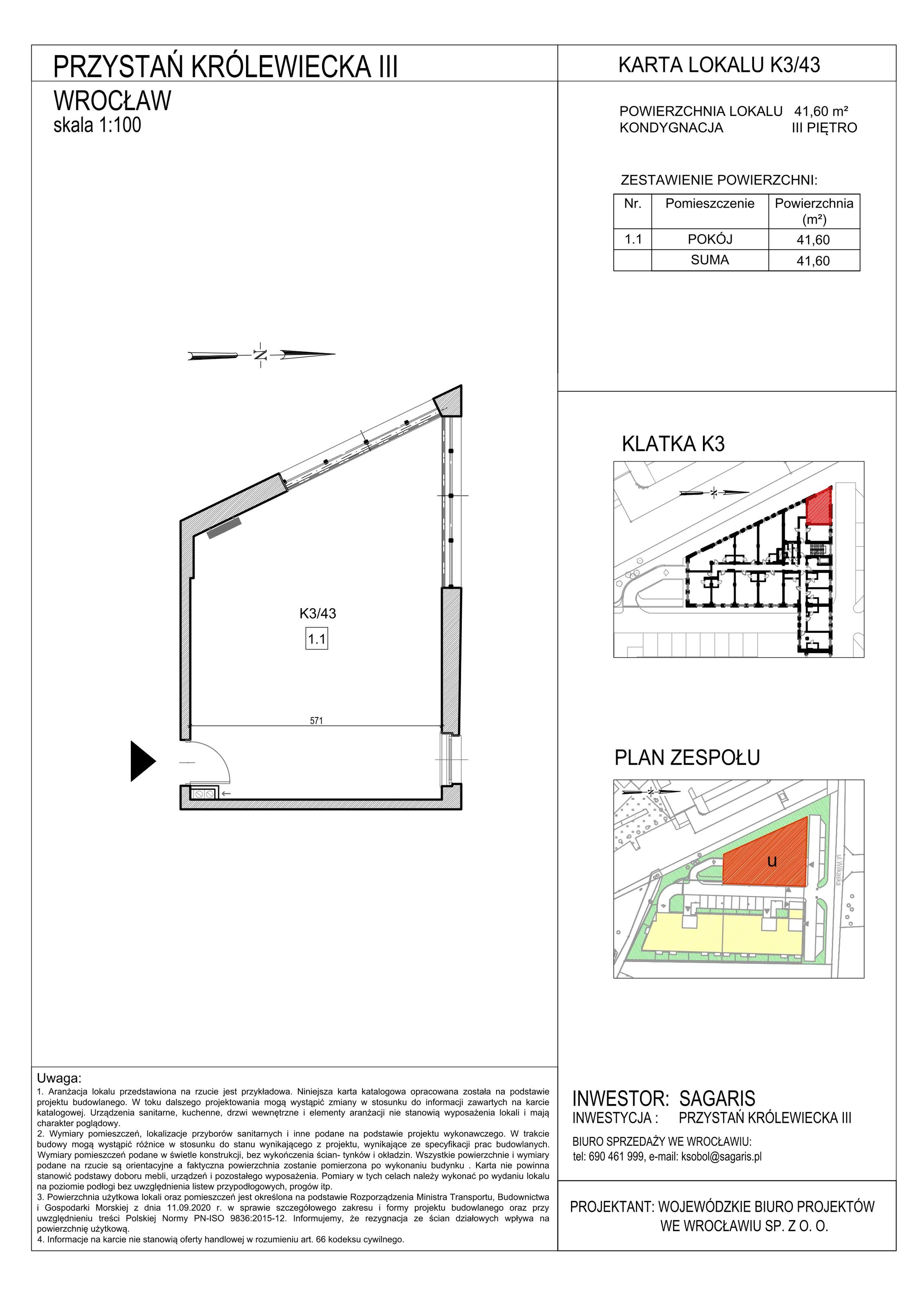 Lokal użytkowy 41,60 m², oferta nr K3/43, Przystań Królewiecka III - lokale usługowe, Wrocław, Maślice, Fabryczna, ul. Królewiecka