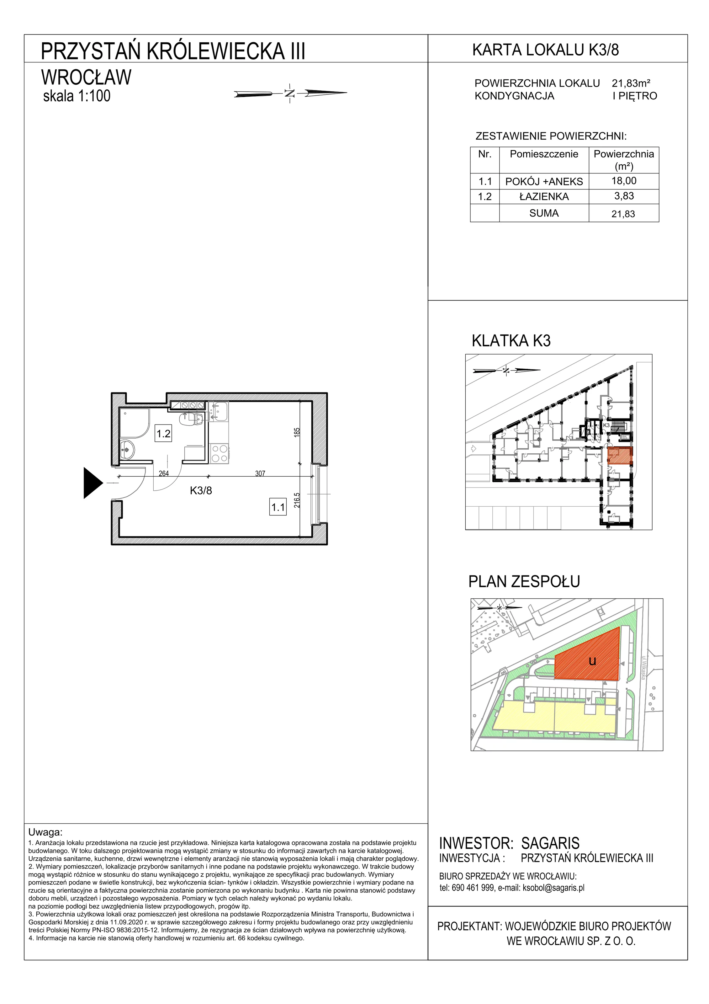 Lokal użytkowy 21,83 m², oferta nr K3/8, Przystań Królewiecka III - lokale usługowe, Wrocław, Maślice, Fabryczna, ul. Królewiecka