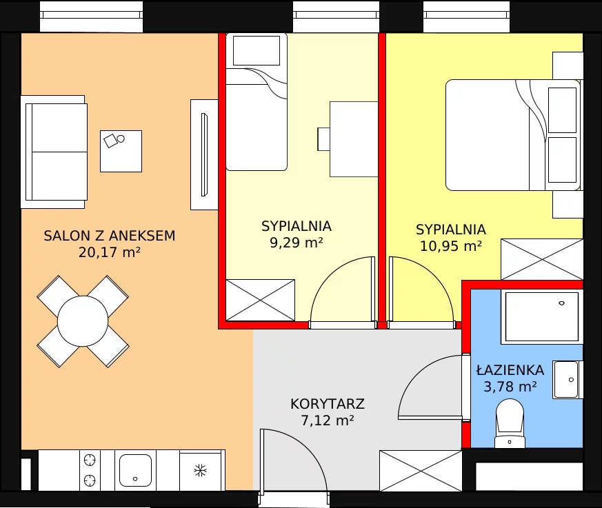 Apartament inwestycyjny 51,31 m², piętro 3, oferta nr B2/3/9, Infinity Mountain Resort, Świeradów-Zdrój, ul. Leśna