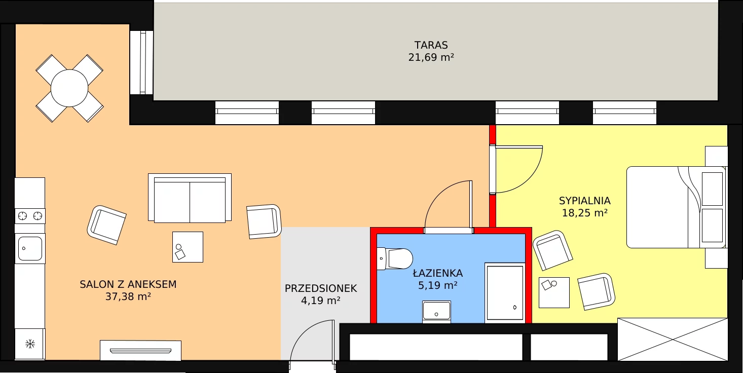 Apartament inwestycyjny 65,01 m², piętro 4, oferta nr B2/4/4, Infinity Mountain Resort, Świeradów-Zdrój, ul. Leśna