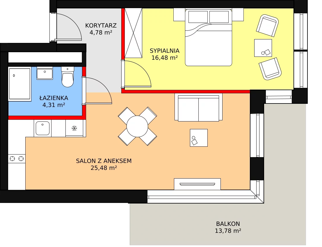 Apartament inwestycyjny 51,05 m², parter, oferta nr B3/0/7, Infinity Mountain Resort, Świeradów-Zdrój, ul. Leśna